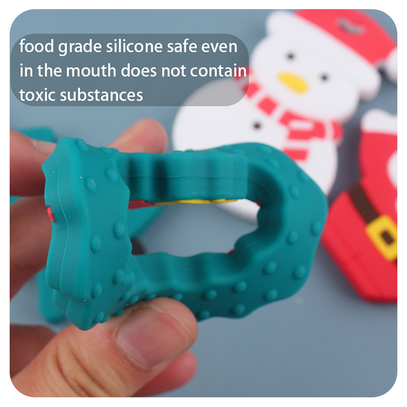 Nuevo bebé caricatura de silicona Navidad creativa Navidad Baby pacifier cadena de tetas set de cinco piezas