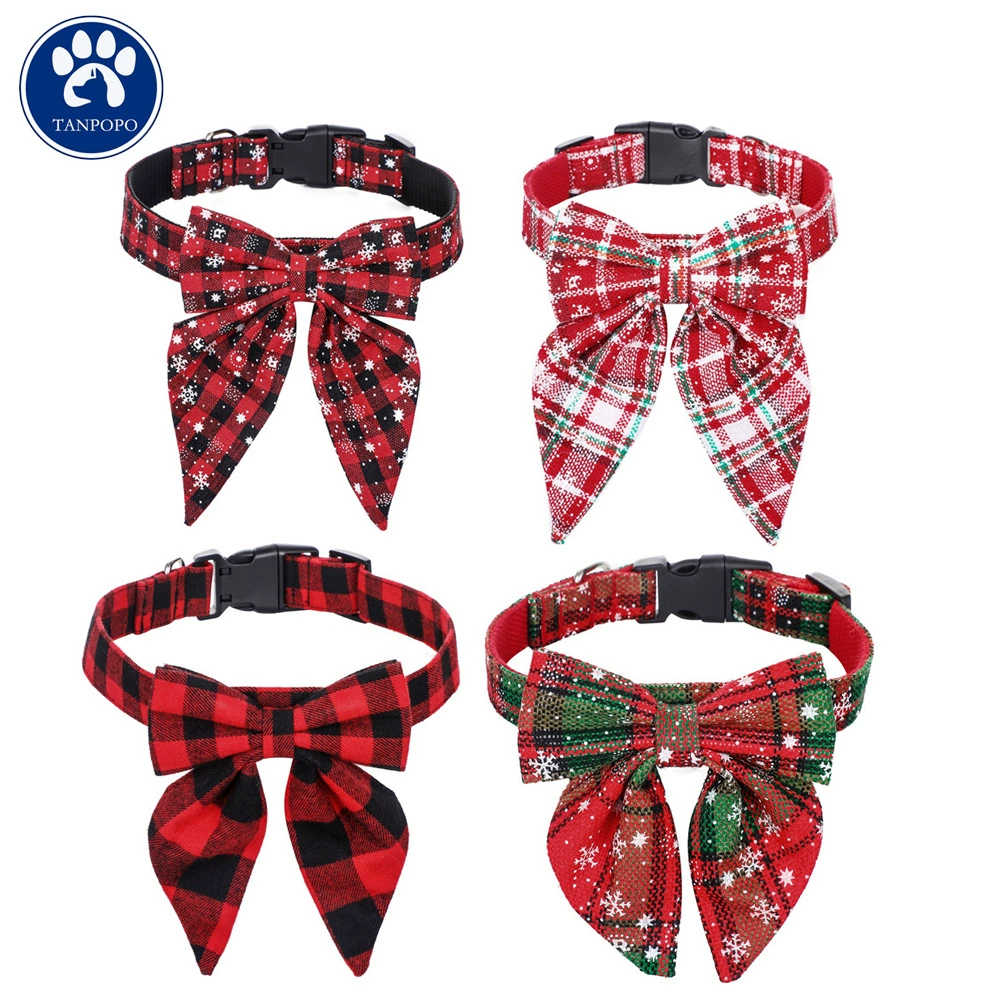 Новые трансграничные домашние животные в больших собачьих ошейниках Домашние животные-бабочки Рождественские собачьи ошейники-бабочки оптовые продажи