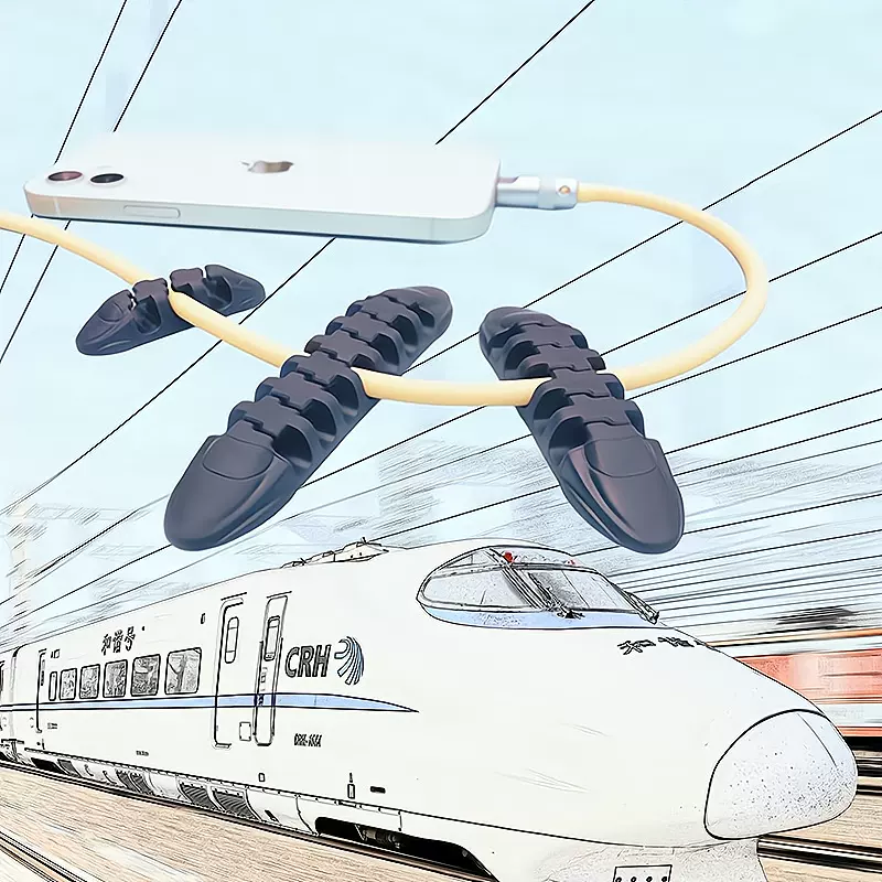 工厂创意新品无痕自粘桌面理线器数据线固线器鼠标线夹电线绕线器