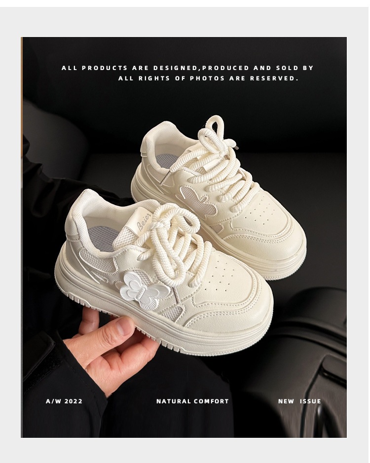 Atmungsaktive Weiße Sneaker Für Mädchen Leichte Freizeitschuhe_voghion.com