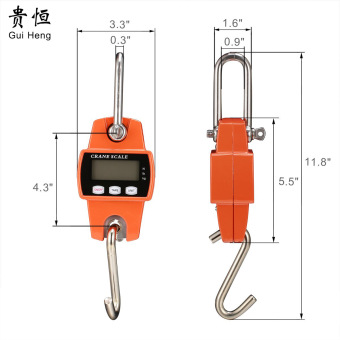 跨境专供便携式电子吊秤 小型挂钩秤行车秤300KG挂秤手提式吊钩称