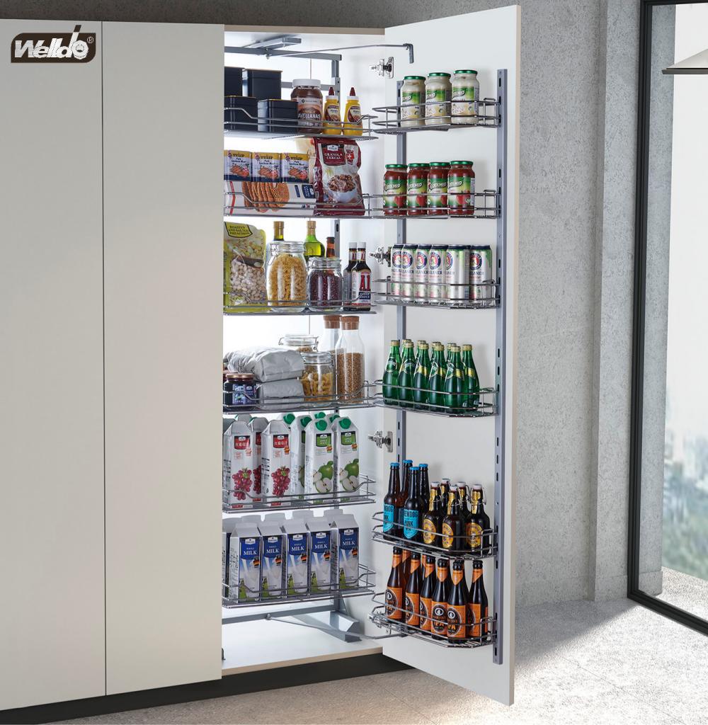 Welldo纬东 厨房高柜多层大怪物拉篮橱柜开门式多层联动收纳拉篮