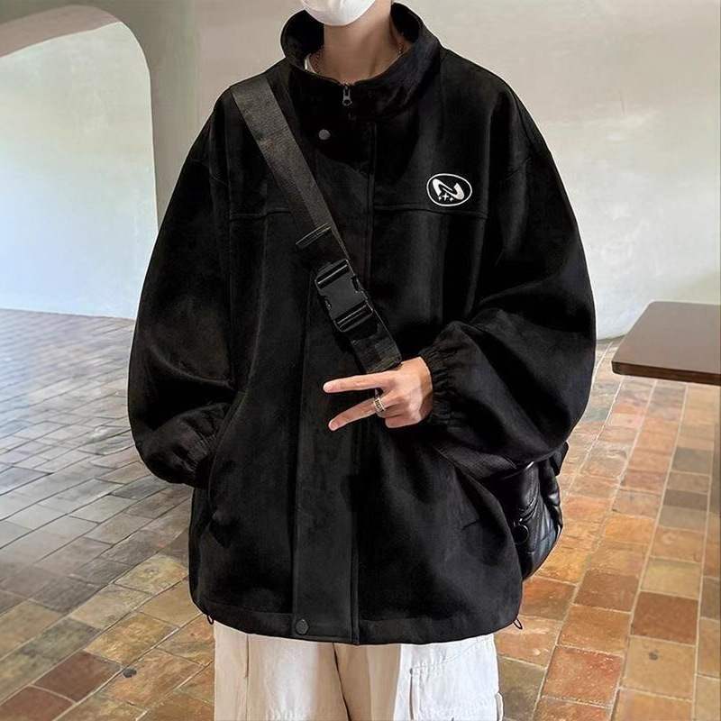 美式麂皮绒外套男春秋季vibe风衣夹克潮牌痞帅日系复古外套男夹克|undefined