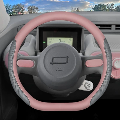 Pentium Pony Steering Wheel Cover: Steering wheel cover - peach-pinkgray-set-type-ultra-thin-style-default