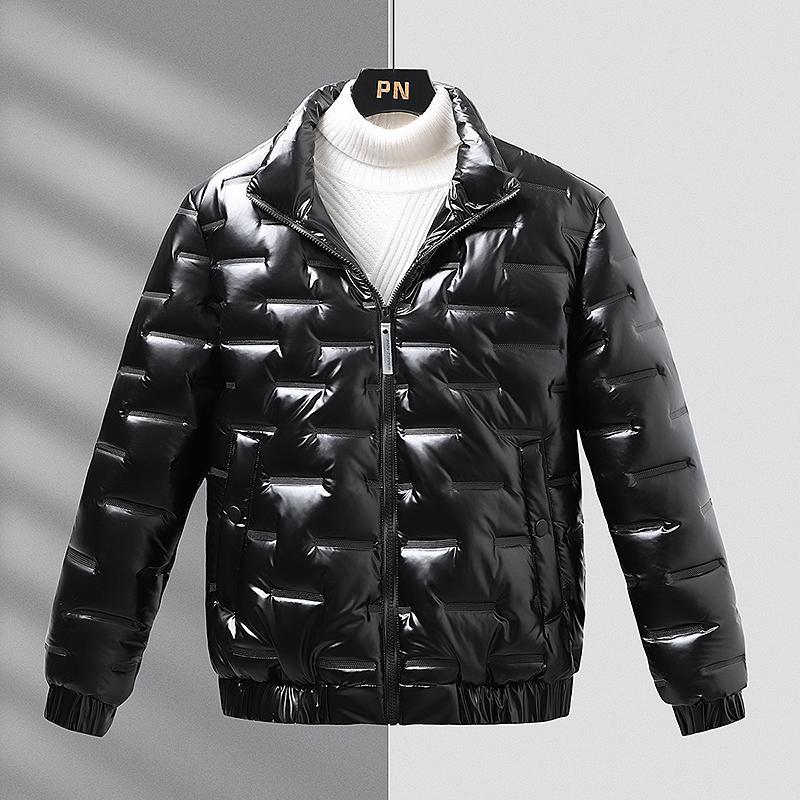 Men's Padded Jacket Stand Collar Slim Fit Warm Winter Coat_voghion.com