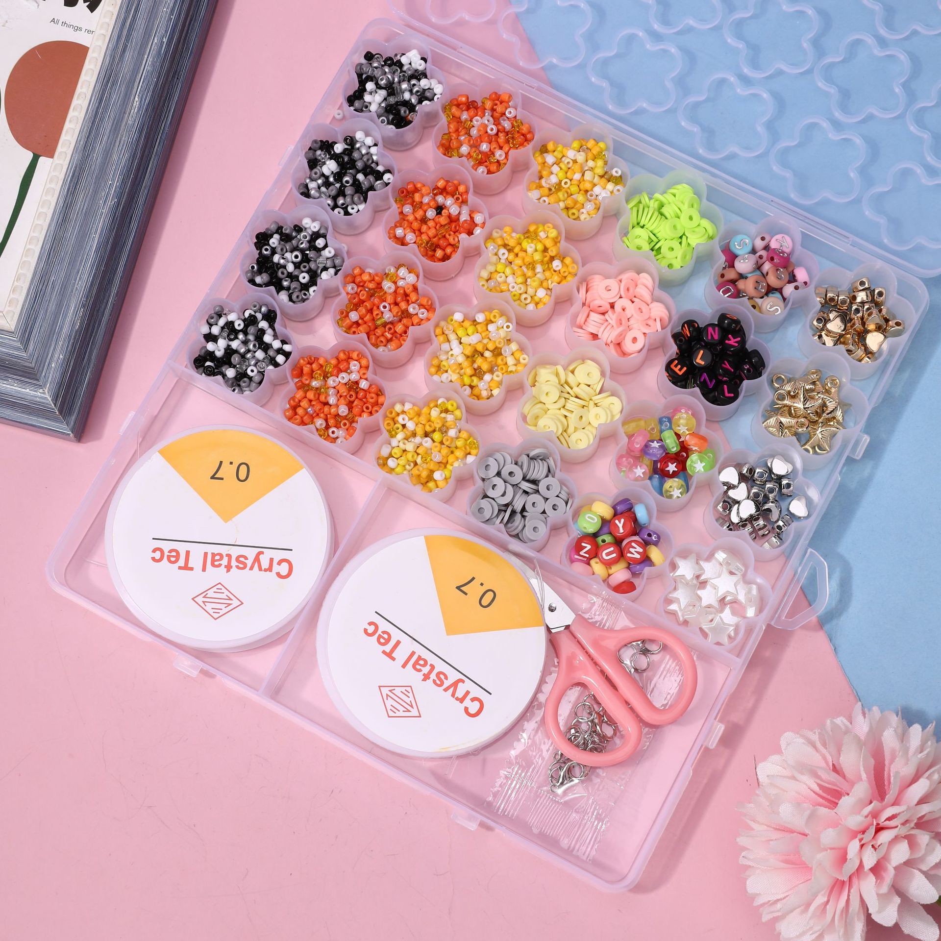 Fabricantes de cuentas de arroz de vidrio DIY en stock nuevas chicas hechas a mano con cuentas de juguetes de puzzle pulseras cuentas al por mayor