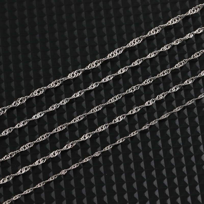 Cross-Border Minimalist Stainless Steel Water Wave Chain, Fashionable Unisex Clavicle Chain, Versatile Titanium Steel DIY Chain, Plain Chain