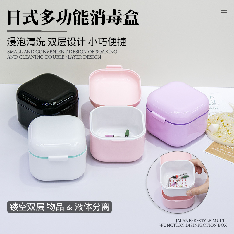 Nail dressing head cleaning bowl diamond with filter alcohol disinfection bowl braces storage box storage box