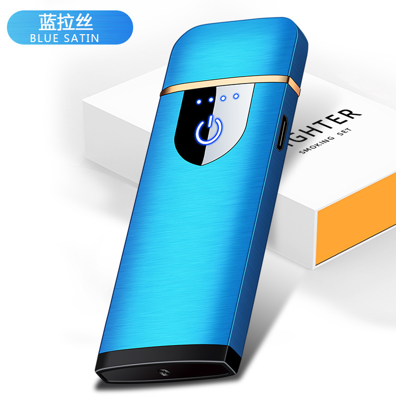 新型充電プラスチックUSB指紋タッチ感応電子ライター小型で便利なシガレットライターはロゴを作ることができる|undefined