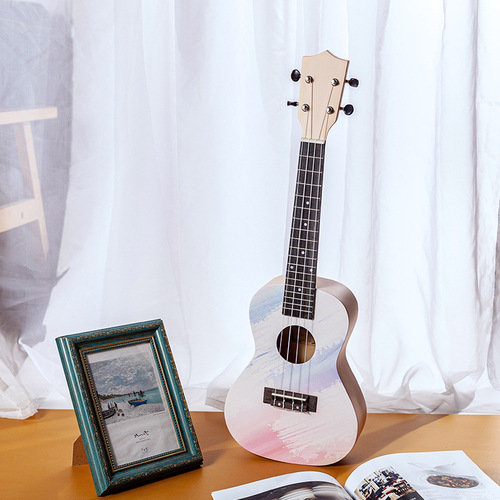 Ukulele, a cute small guitar, a musical gift, ukulele graffiti pattern, cross-border