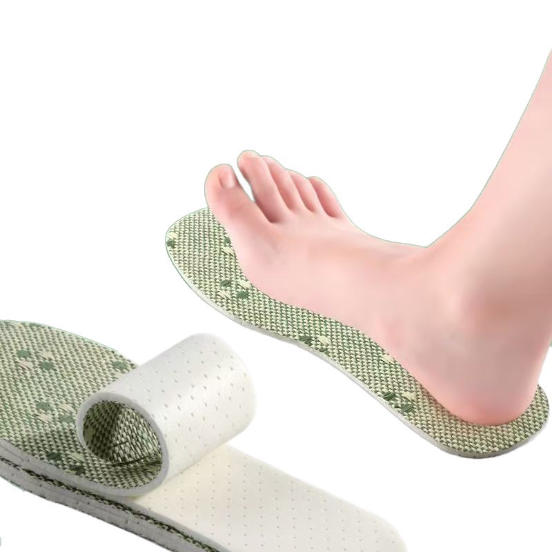 El reemplazo rápido de la pulpa de madera de hierba de verano transpirable, absorbente del sudor, antibacteriano, desodorante, pies descalzos, plantillas de látex, plantillas frescas