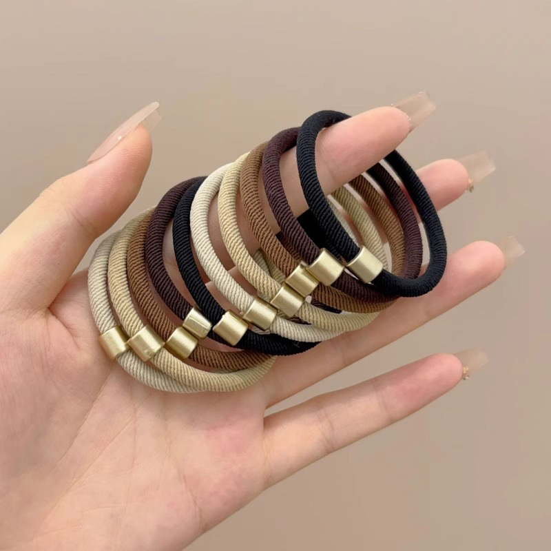 Simple curry cordón elástico duradero temperamento anillo de cabello 2025 nuevo tipo de banda de goma de cabello de alta calidad