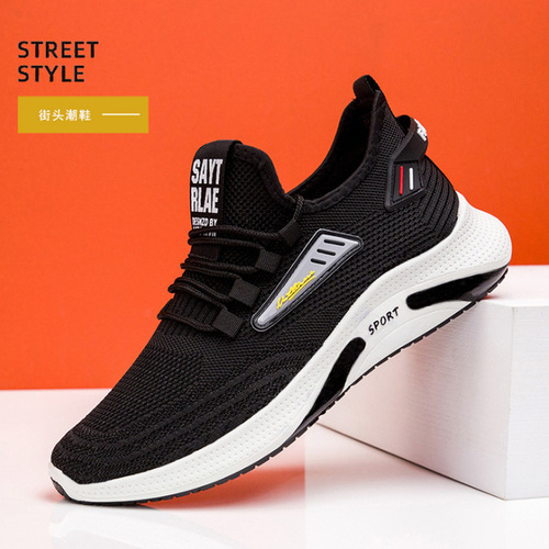  New Spring Flywoven Running Mesh Shoes Men's Shoes Summer Breathable Casual Shoes Sports Shoes Versatile Dad Trendy Shoes