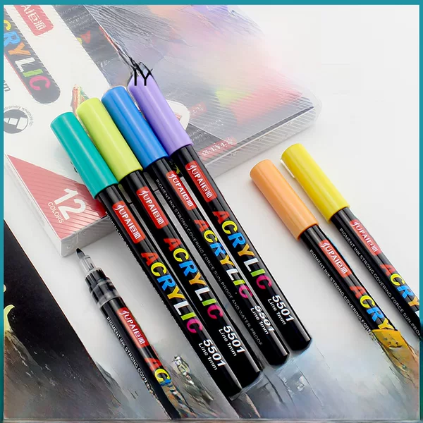 Jupa Colored Acrylic Markers for Art, Non-Transparent, Layerable, Student Watercolor Pens, Oil-Based Marker Pens