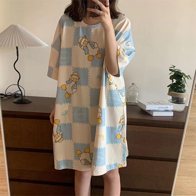 2024 nuevo camisón de verano de las mujeres más tamaño de manga corta de dibujos animados linda chica leche cruda Hu pijamas verano image 35