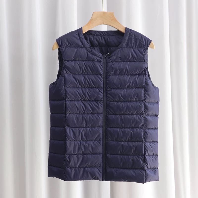 圆领拉链马甲2402