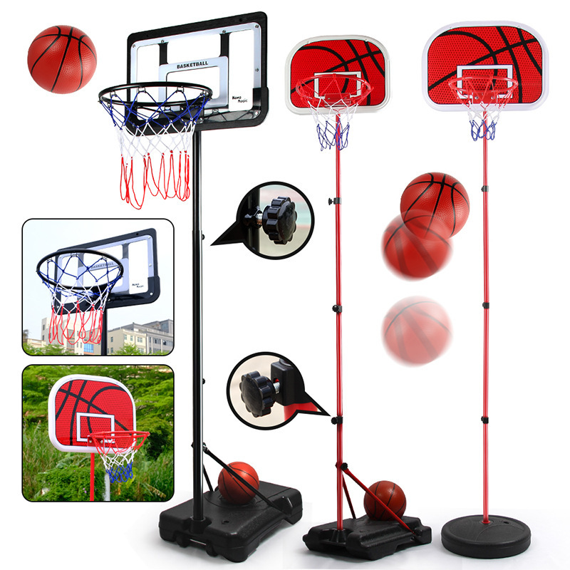 Niños en interiores elevable soporte de tiro marco de hierro al aire libre móvil marco de baloncesto juguetes de pelota deportiva para niños