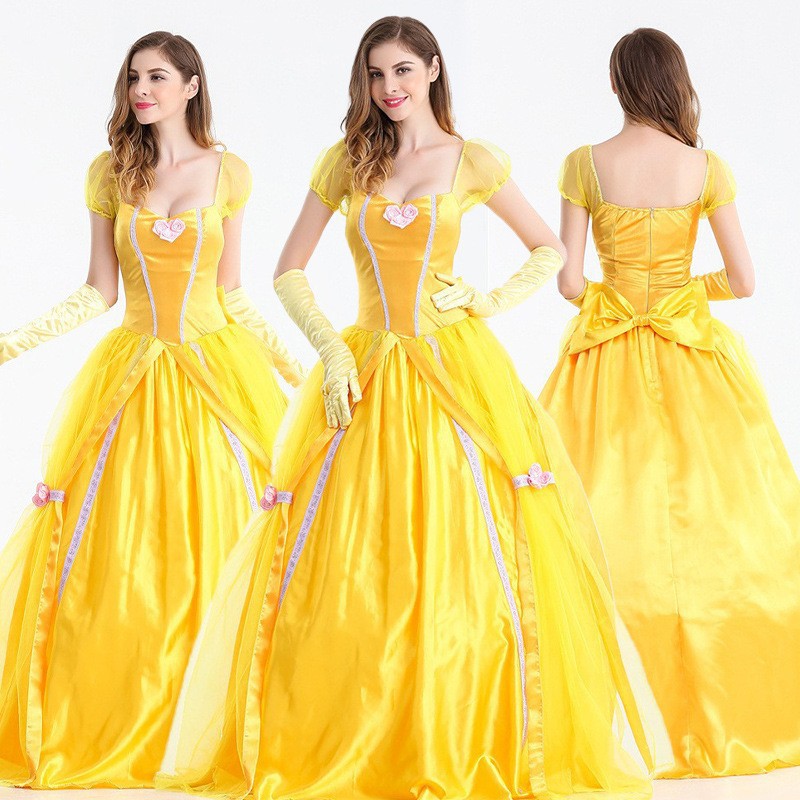 Halloween Princess Costume Belle Princess Dress Beauty and the Beast Bell Fancy Dress Costume