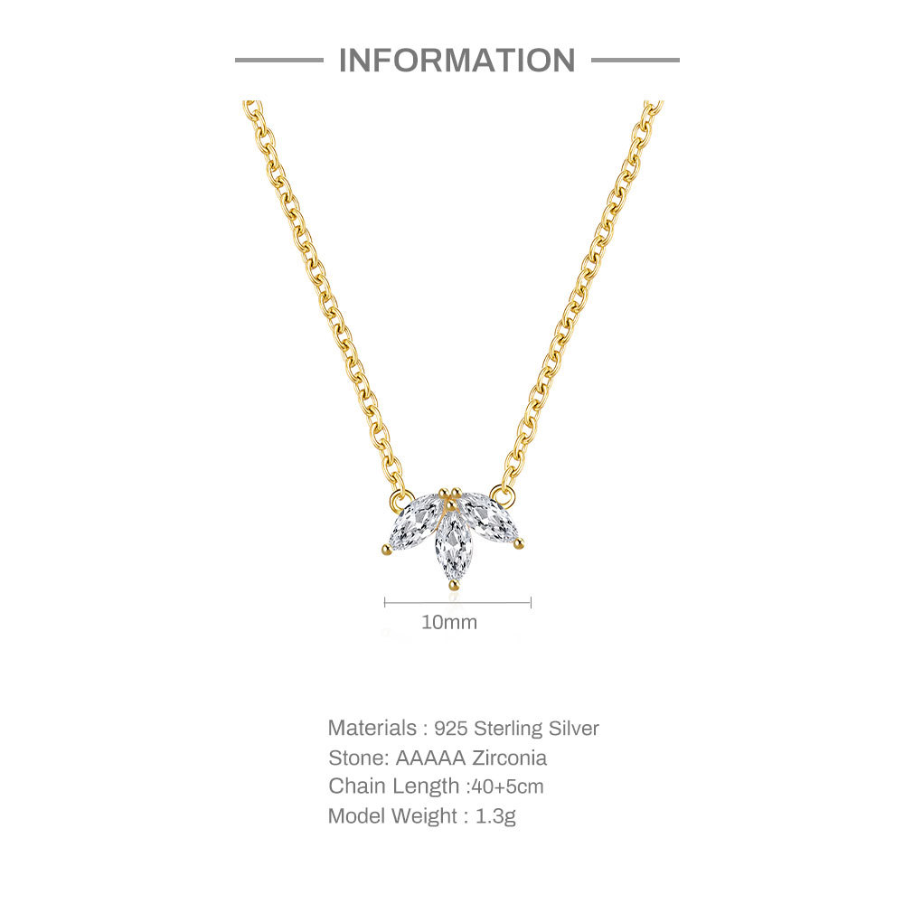 Fashion Geometric Square Silver Inlay Zircon Necklace