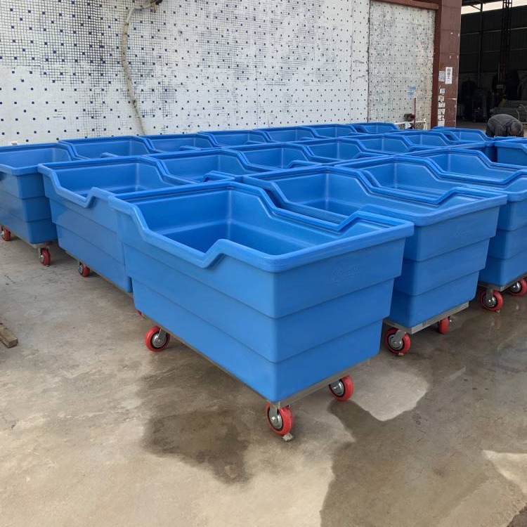 江西服装洗涤公司用静音轮布草车/全新耐用牛津桶 洗涤手推车