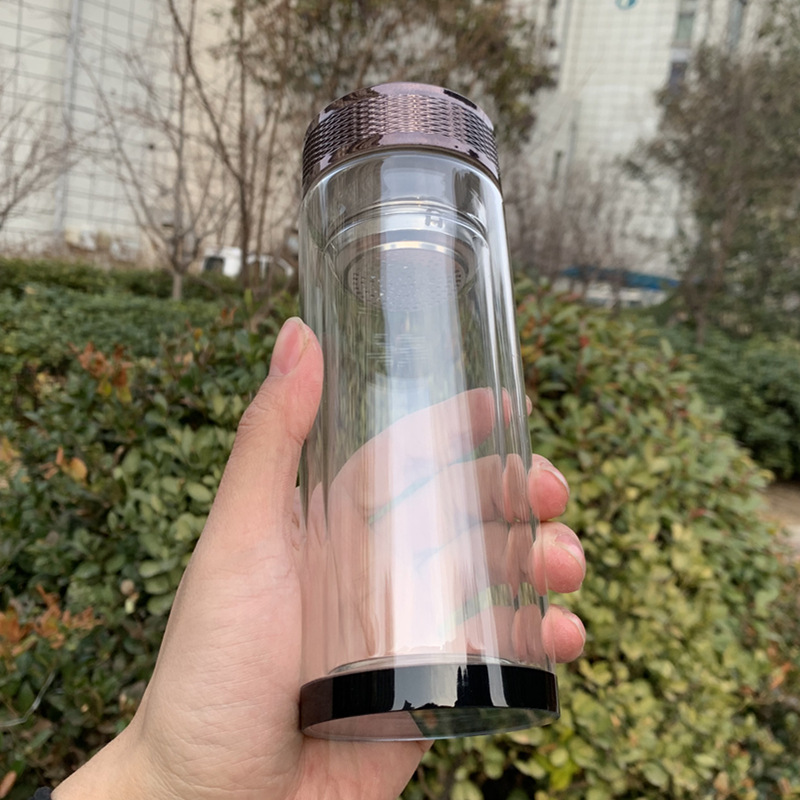 Store Celebration Opening Advertising Activities Outdoor Gifts Printable Logo Thickened Double Layer High Borosilicate Glass Water Cup