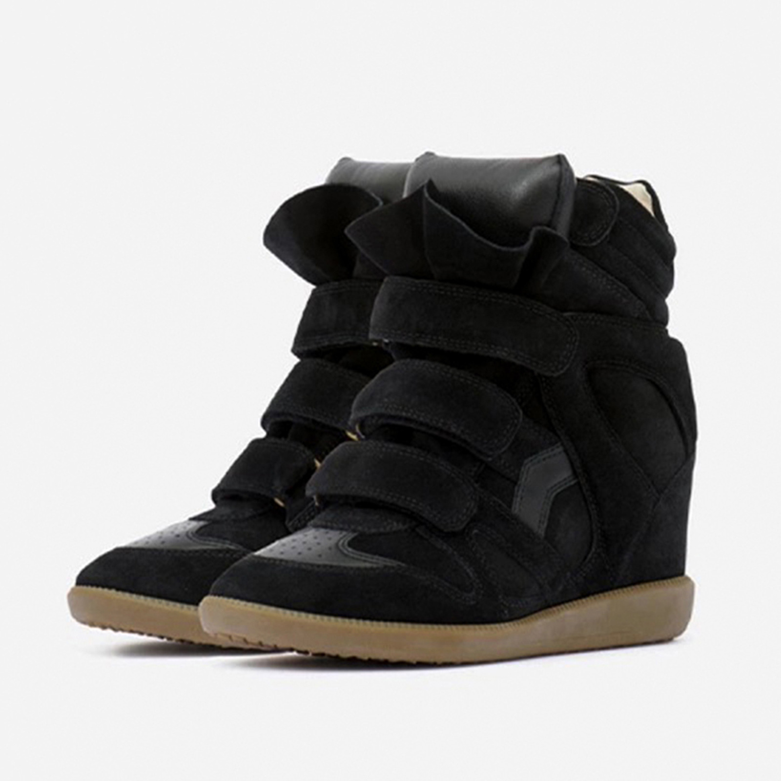 [in Stock] Cross-Border Trade European and American Style Women's High-Top Shoes with Hidden Heel 2025 New Model Versatile Sports Casual Shoes