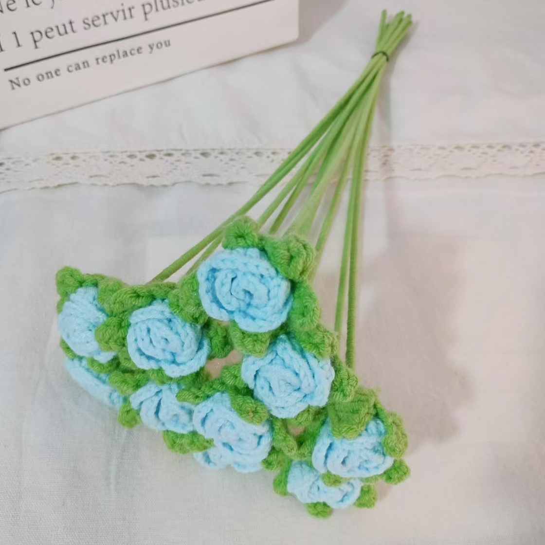 Productos acabados de lana tejida a mano flor de punto de hippopotamus imitación flor inmortal flor creativa ganchillo decoración ornamentos florales