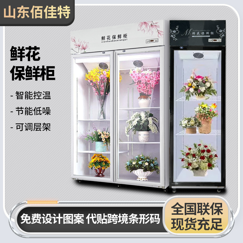 鲜花保鲜柜 商用立式大容量单双三门玻璃风冷鲜花柜花店花卉冷柜