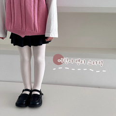 兒童連褲襪批發春秋純色雙針棉質女童連褲襪可愛公主兒童打底褲襪