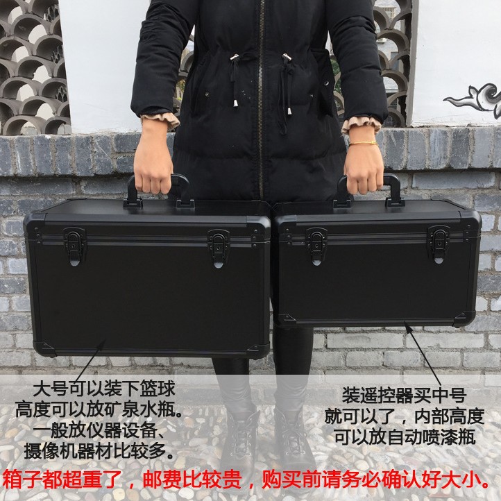 En stock al por menor gran aleación de aluminio Caja de Herramientas máquina de cruce de almacenamiento caja de aluminio instrumento equipo modelo avión caja de embalaje