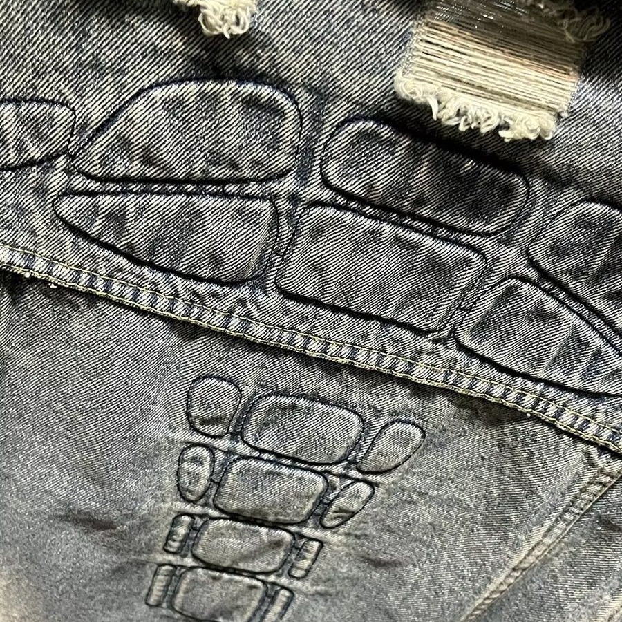 Men's Clothing Spring and Autumn New Slim Fit Ripped Denim Jacket Non Stretch Denim Jacket Top Lapel Jacket Retro Denim Clothes_voghion.com