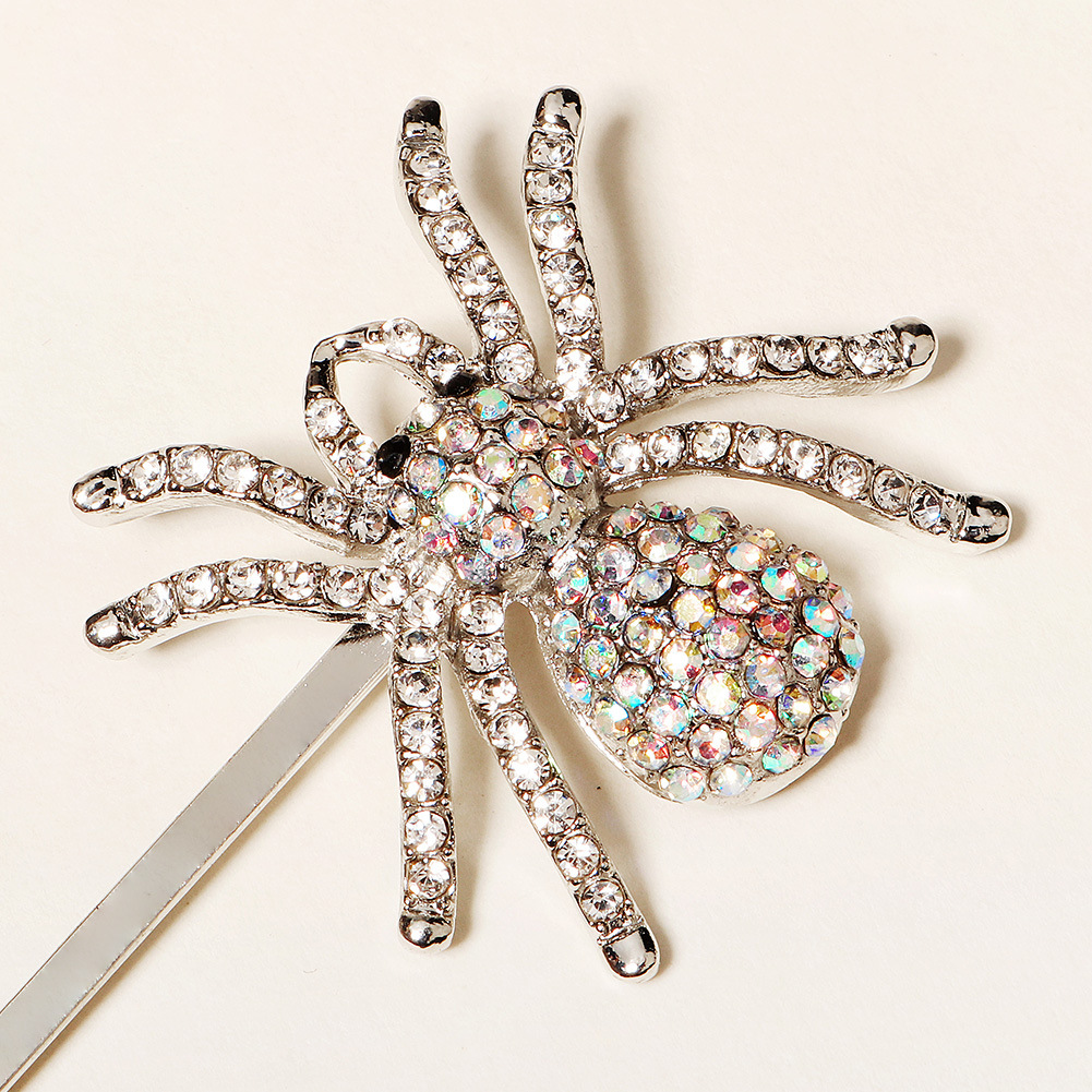 Personality Funny Rhinestone Bangs Clip Carnival Banquet Dress Up Spider Hairpin display picture 7
