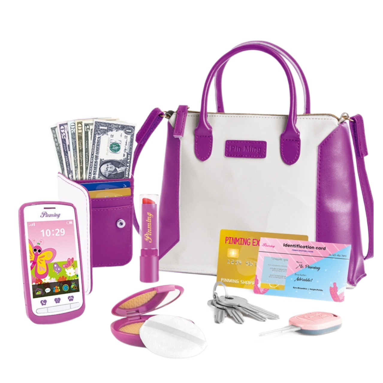 Moda transfronteriza hermosa maquillaje bolso conjunto de billetera maquillaje joyas niños niñas juguetes caseros caja de regalo