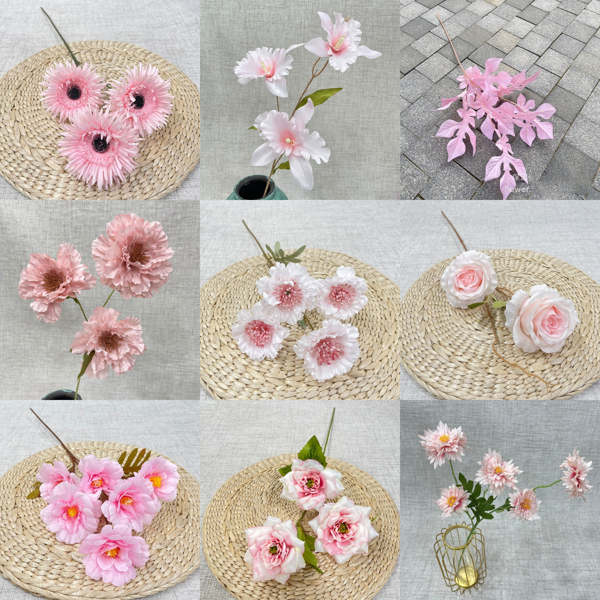 Faux fleur de simulation rose 2,5 yuans série de mariage Salle de mariage décoration d'hôtel Faux fleurs en gros