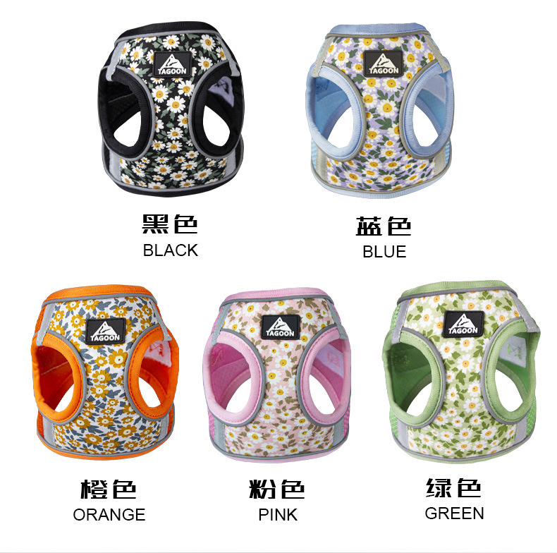 Verano transpirable gato correa de tracción tipo chaleco anti-liberación gato mascota correa de pecho reflectante correa de gato al por mayor