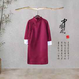 儿童表演服装大褂演出服装男女童民国长衫马褂新款中式长袍表演服