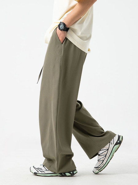 Silk summer light and thin solid color base trousers