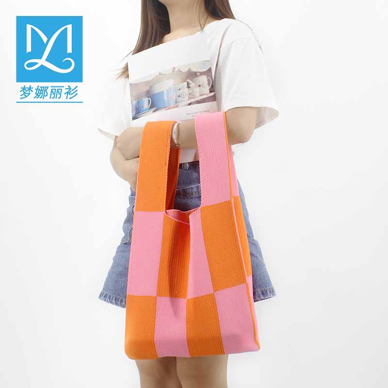 Camisa mennali 2022 nueva tela escocesa transfronteriza de moda estilo coreano de color de contraste bolsa de punto bolsa de la axila bolso de hombro