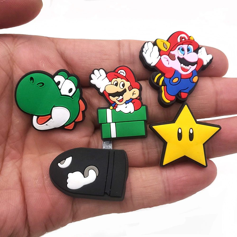 Супер Мэри Марио, обувь MARIO Shoes Flower Cave Shoes Block Decoration CROC Decoration