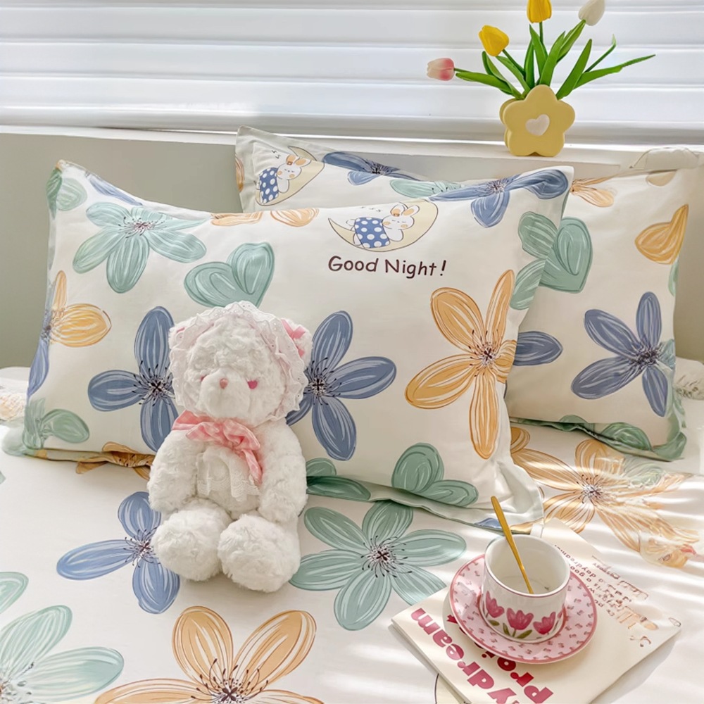 Funda de almohada fresca pequeña de algodón puro Un par de fundas de almohada para el hogar individuales 48x74cm Funda interior de núcleo de almohada de algodón Student 4