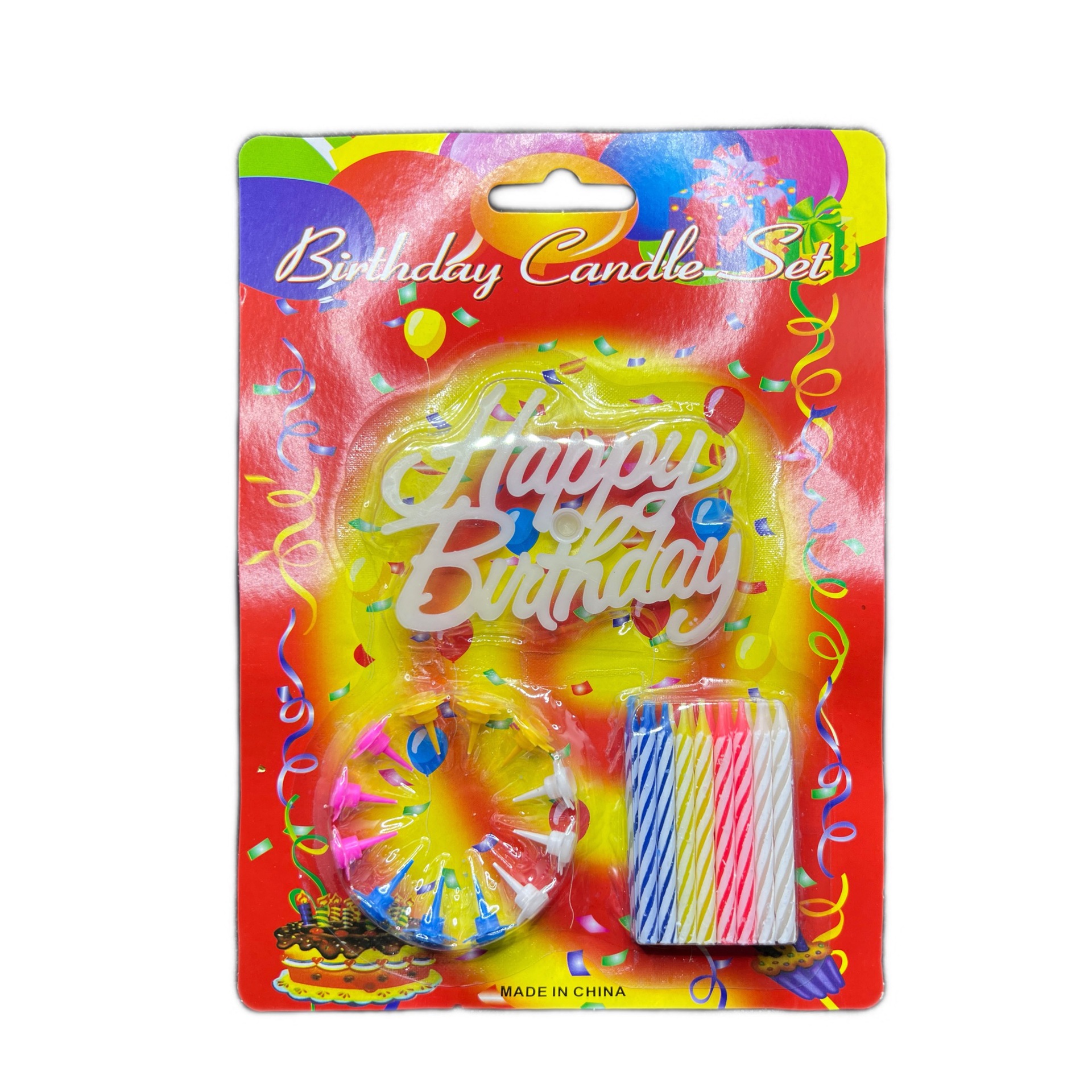 Inglés tarjeta de cumpleaños vela juego de tarjetas con base creativo pastel de cumpleaños vela al por mayor hilo de color