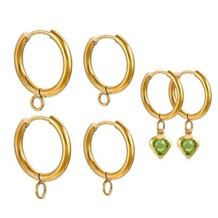 Earring welding ring DIY accessories cold wind coil earrings titanium steel material real gold furnace electroplating cross-border earrings