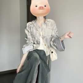 2026新中式富家千金感穿搭套装女春季新款国风又酷又飒的套装纯色