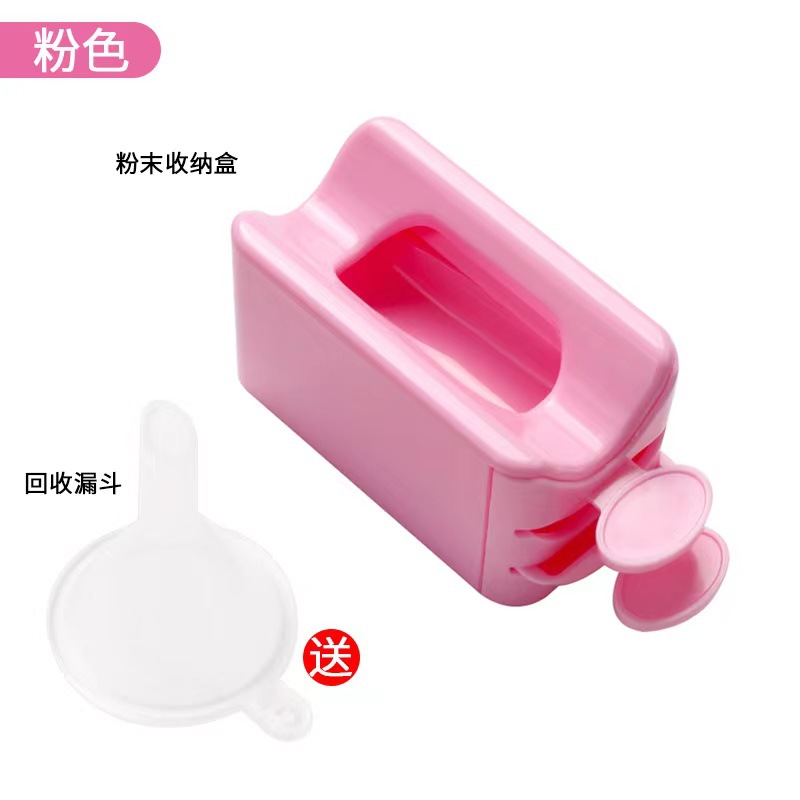 Caja de reciclaje de polvo de uñas lentejuelas de polvo suelto micro diamante lana trituración caja de recolección de almacenamiento de polvo de diamante con caja de embudo