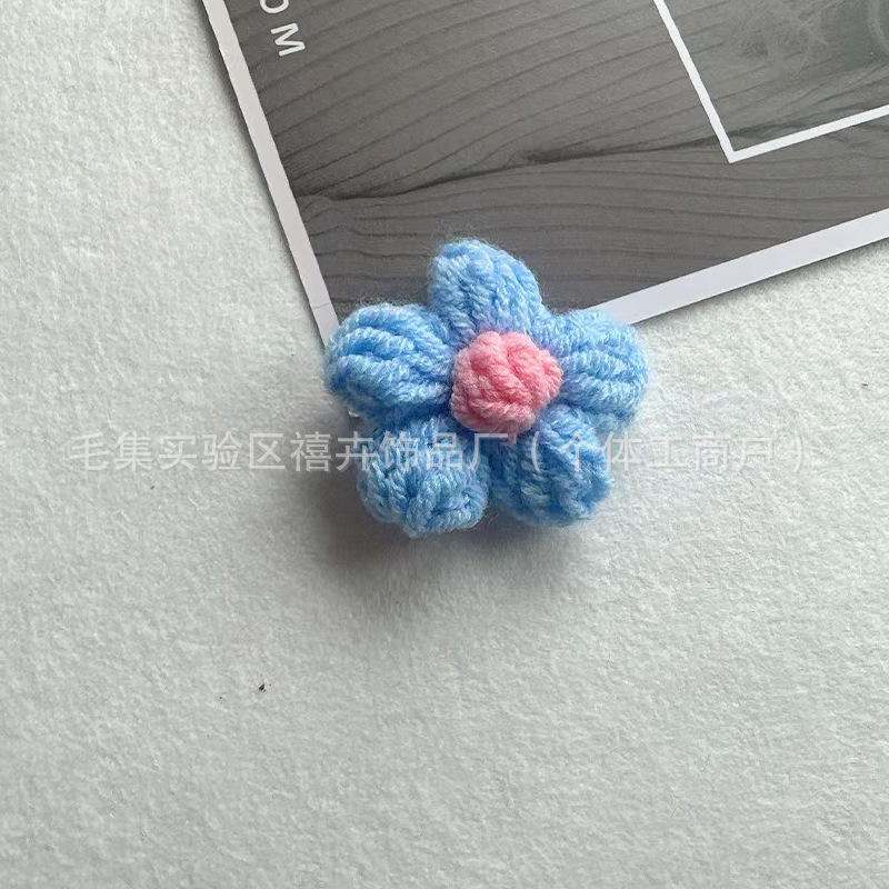送料無料手作りかぎ針編みパフフラワーウールの花 DIY ヘアピンジュエリーアクセサリーコサージュバッグ衣類アクセサリーフラワー|undefined