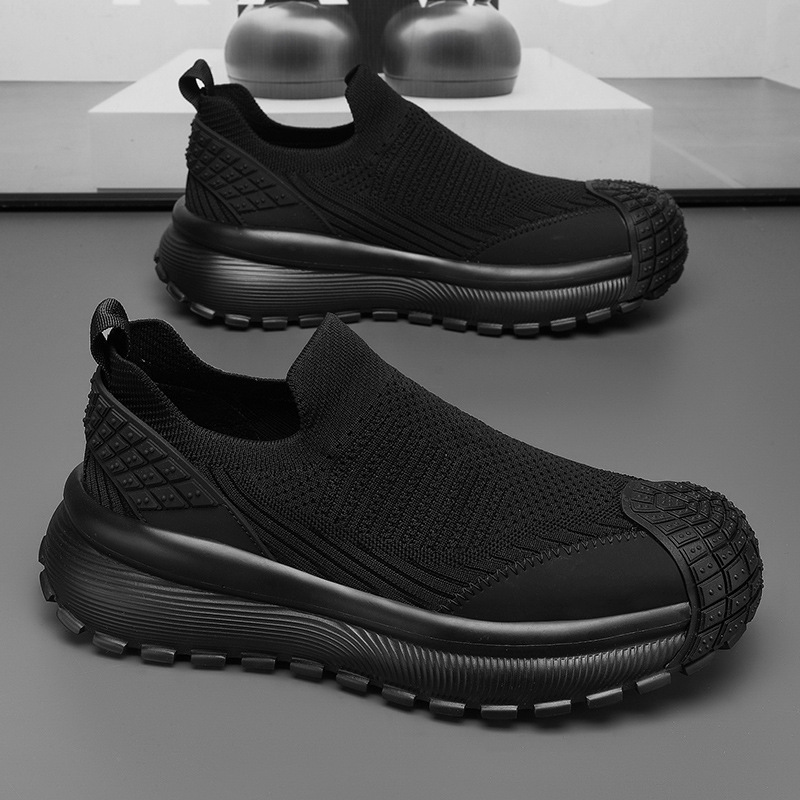 Breathable Slip-on All-match Sports Casual Men's Thick-soled Comfortable Fashionable Shoes Men's Shoes Lightweight Fly Woven Stretch Board Shoes Breathable Slip-on All-match Sports Casual Men's Thick-soled Comfortable Fashionable Shoes Men's Shoes Lightweight Fly Woven Stretch Board Shoes