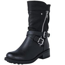 A 53871 Short Tube Martin Boots Belt Low Heel Ƥ������ѥ