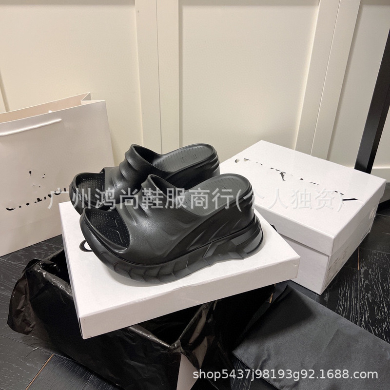 Wedge Thick-soled High-heeled Slippers 2024 Spring and Summer Platform Sandals Fashion Raised Toe Fish Mouth Sandals Accessible Luxury Women's Shoes Wedge Thick-soled High-heeled Slippers 2024 Spring and Summer Platform Sandals Fashion Raised Toe Fish Mouth Sandals Accessible Luxury Women's Shoes
