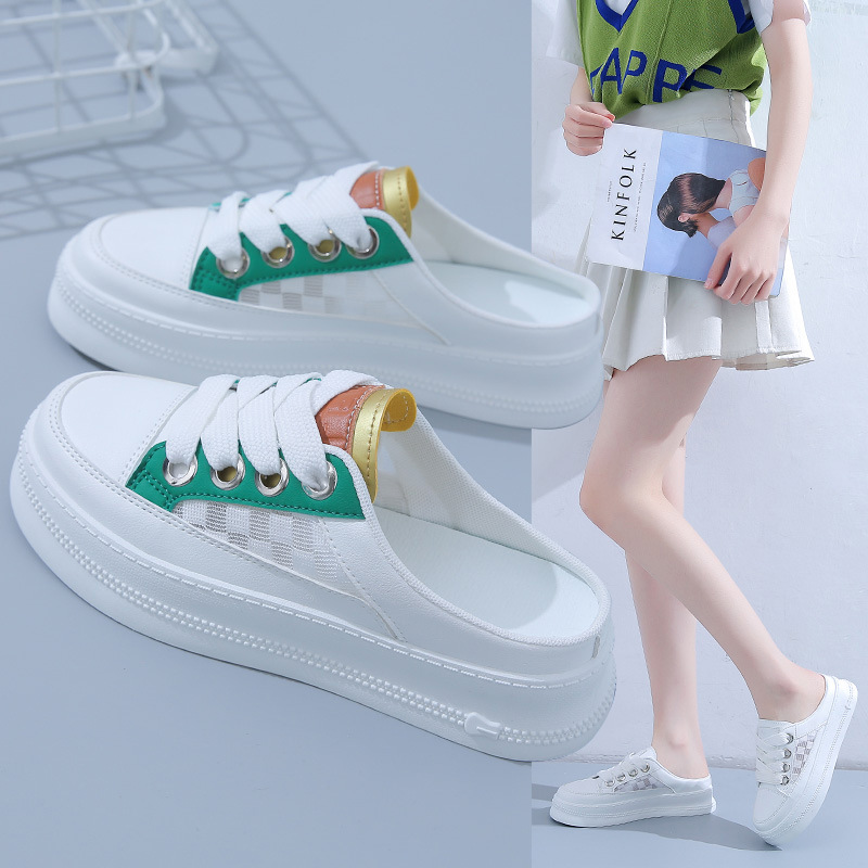 2024春夏季新款帆布透气小白鞋韩版学生跑步板鞋ins潮厚底帆布鞋