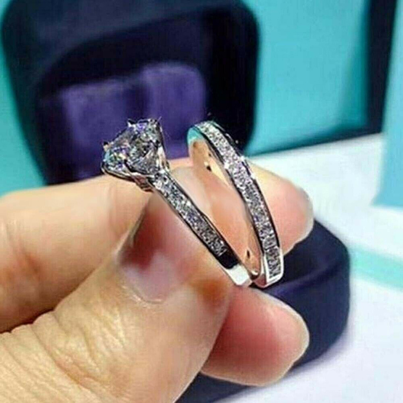 Cao Shi simuliert Schneeflocke für Paare, Hochzeitszeremonie-Set, Sechs-Klauen-Geschenkring zum Valentinstag_voghion.com